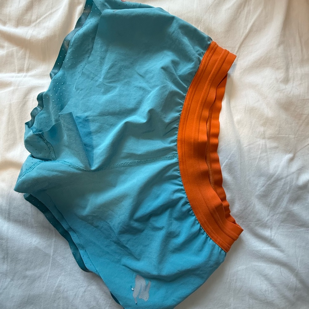 Women's Athletic Shorts in Blue and Orange